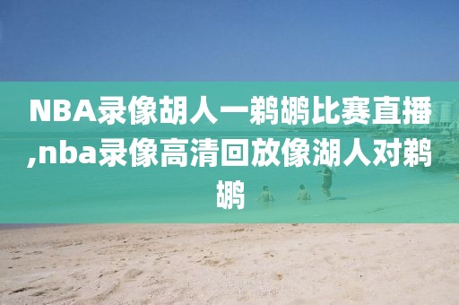 NBA录像胡人一鹈鹕比赛直播,nba录像高清回放像湖人对鹈鹕