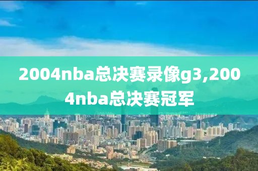 2004nba总决赛录像g3,2004nba总决赛冠军