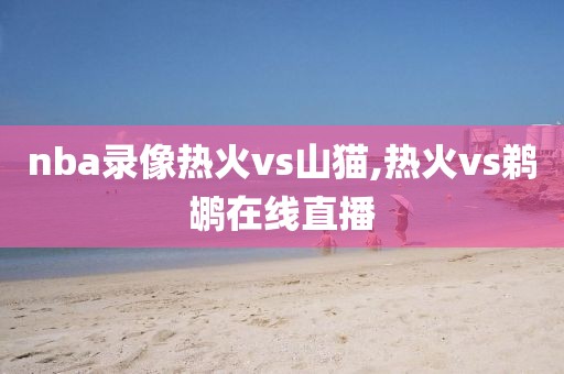 nba录像热火vs山猫,热火vs鹈鹕在线直播