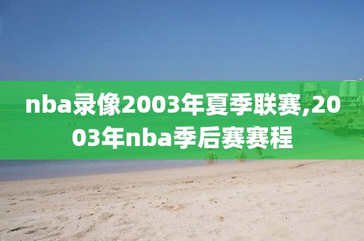 nba录像2003年夏季联赛,2003年nba季后赛赛程