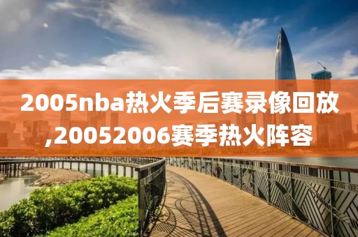 2005nba热火季后赛录像回放,20052006赛季热火阵容