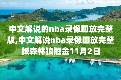 中文解说的nba录像回放完整版,中文解说nba录像回放完整版森林狼掘金11月2日